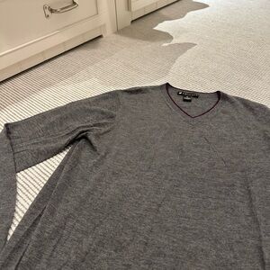 Amicale Cashmere Charcoal V-Neck Sweater